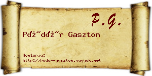 Pödör Gaszton névjegykártya